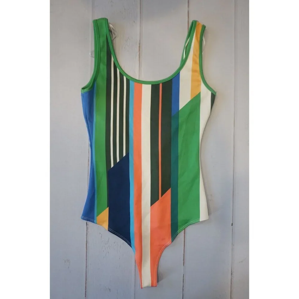 Fashion Nova Sleeveless Striped Bodysuit, Size S - Picture 1 of 6